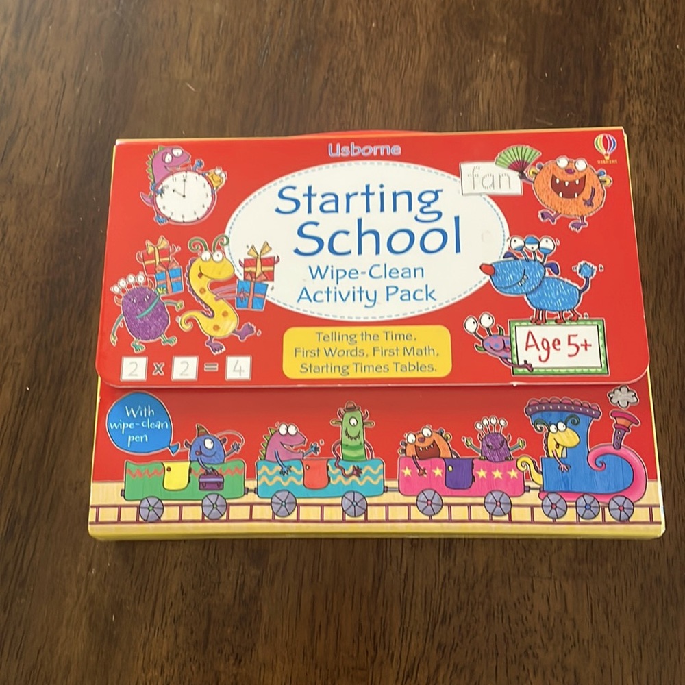 USBORNE Starting School Wipe- Clean Activity Pack (set of 4 books )